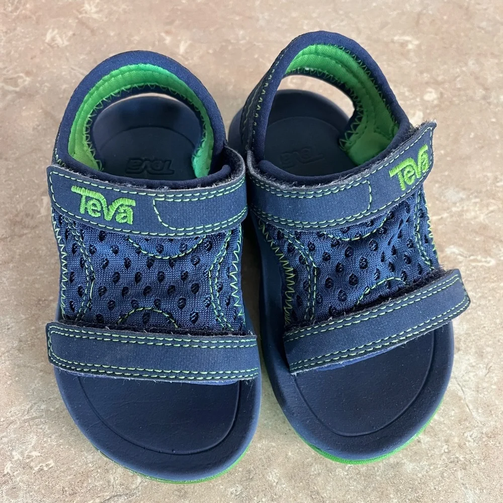 Teva Kids Navy and Green Active Sandals